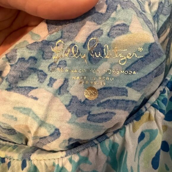 Lilly Pulitzer Matteo One Shoulder Top in Bennet Blue Salty Seas - Picture 6 of 7